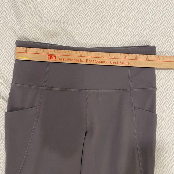 ATHLETA Meshblock Stash Pocket Salutation Tights Gray Blue Size Small - Picture 9 of 13